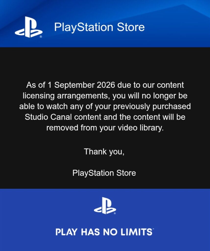 Digital Rights Nightmare? PlayStation Pulls Purchased Films From Accounts